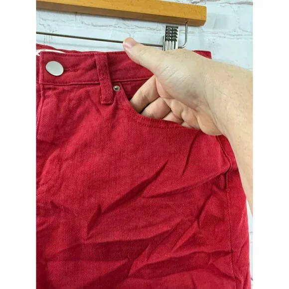 Cato Denim Jeans Womens Size 4 Red Straight Bootcut Casual Western Streetwear - Picture 4 of 6